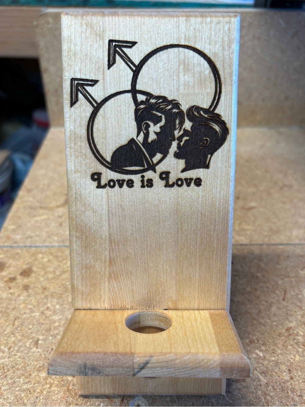 Reclaimed Ash Wood Handcrafted Phone Sand (E)